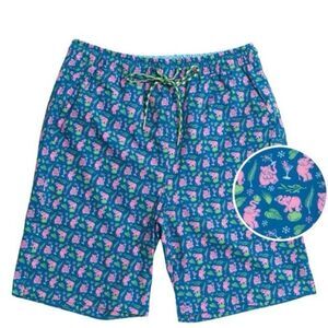 Skiff Dogs Pink Elephants Swim Trunks